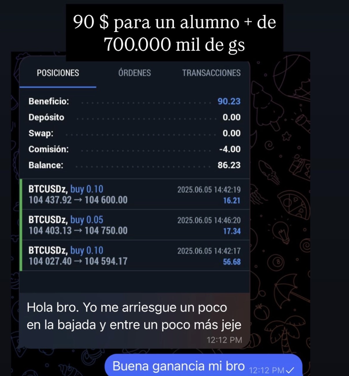 Testimonio real: Historial de operaciones